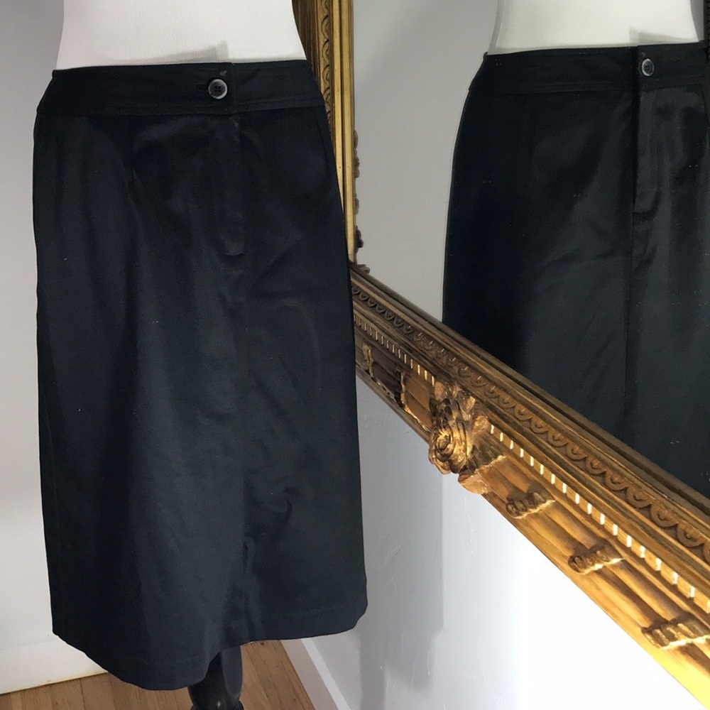 PENDLETON Zip up cotton navy skirt modest‎
